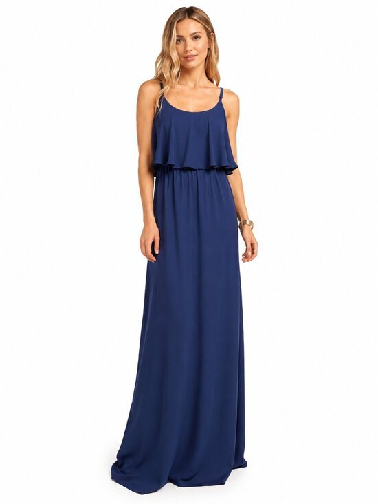 Show Me Your MuMu Dresses & Skirts - Show Me Your Mumu Caitlin Ruffle Maxi Dress Navy XXS NWT Bridesmaid Formal